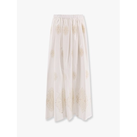 Lucrezia cotton long skirt with embroidery