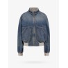 Ianira denim jacket with knitted ribbed profiles