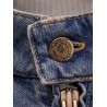 Ianira denim jacket with knitted ribbed profiles
