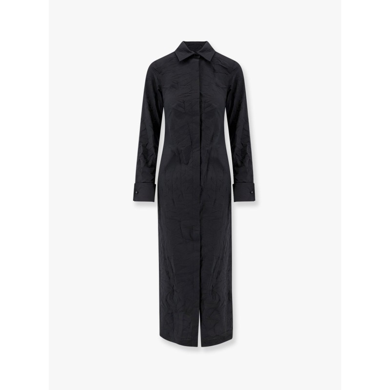 Rovigo max mara sfilata rippled fabric long dress