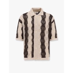 Braided cotton polo shirt