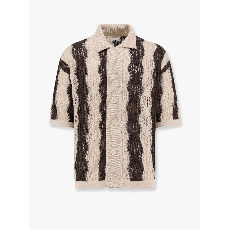 Braided cotton polo shirt