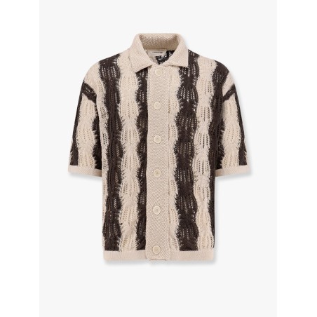 Braided cotton polo shirt