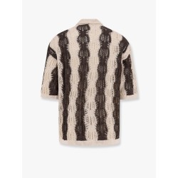 Braided cotton polo shirt