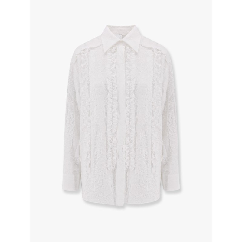 Viscose blend shirt with crinkled effect