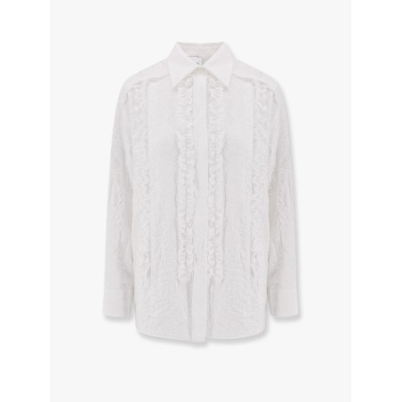 Viscose blend shirt with crinkled effect