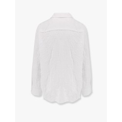 Viscose blend shirt with crinkled effect