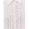 Viscose blend shirt with crinkled effect