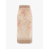 Illuminate linen pencil midi skirt with floral print
