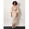 Illuminate linen pencil midi skirt with floral print