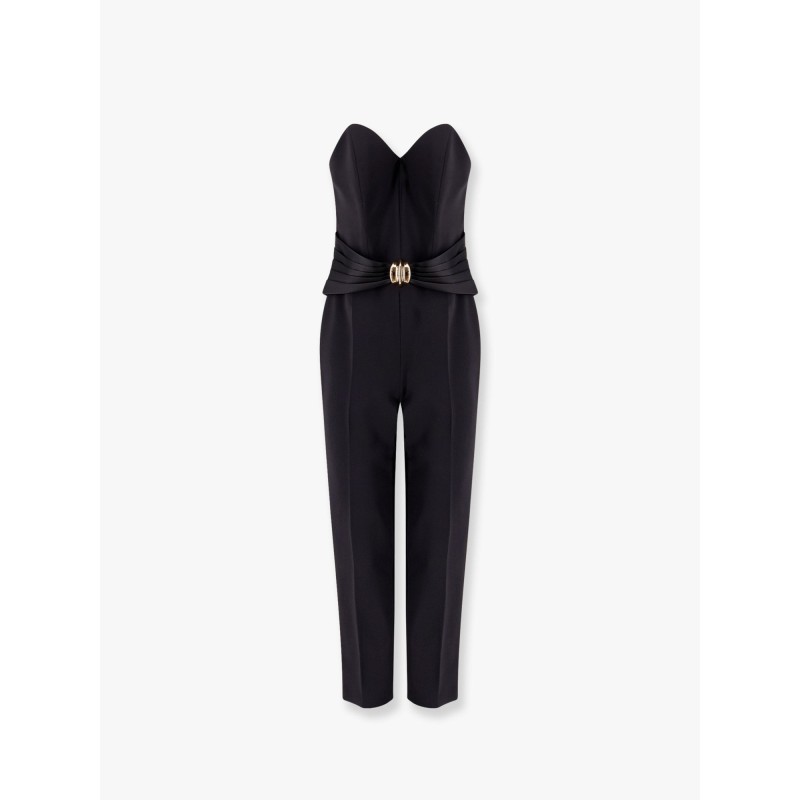 Strapless jumpsuit with waist belt