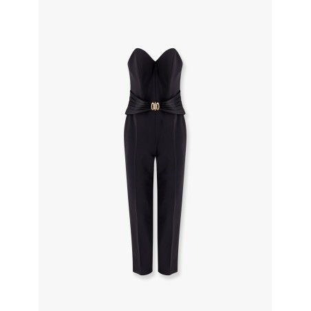 Strapless jumpsuit with waist belt