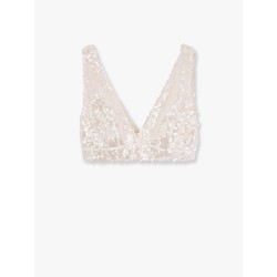 Crop fit top with macro sequins