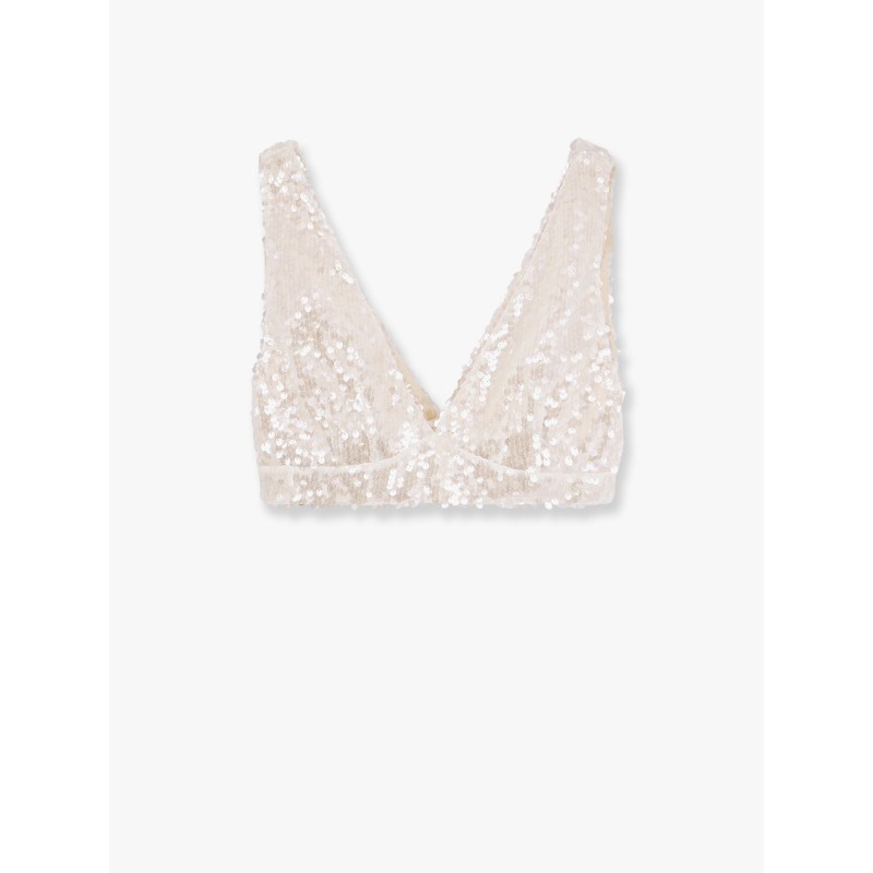 Crop fit top with macro sequins