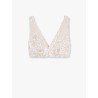 Crop fit top with macro sequins