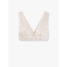 Crop fit top with macro sequins