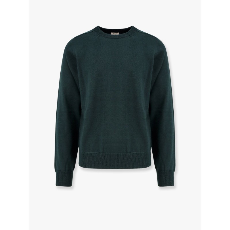 Wool sweater with embroidered logo on the front