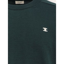 Wool sweater with embroidered logo on the front