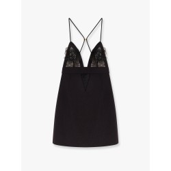 Mini dress with lace inserts