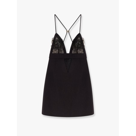 Mini dress with lace inserts