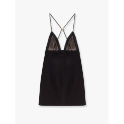 Mini dress with lace inserts
