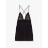Mini dress with lace inserts