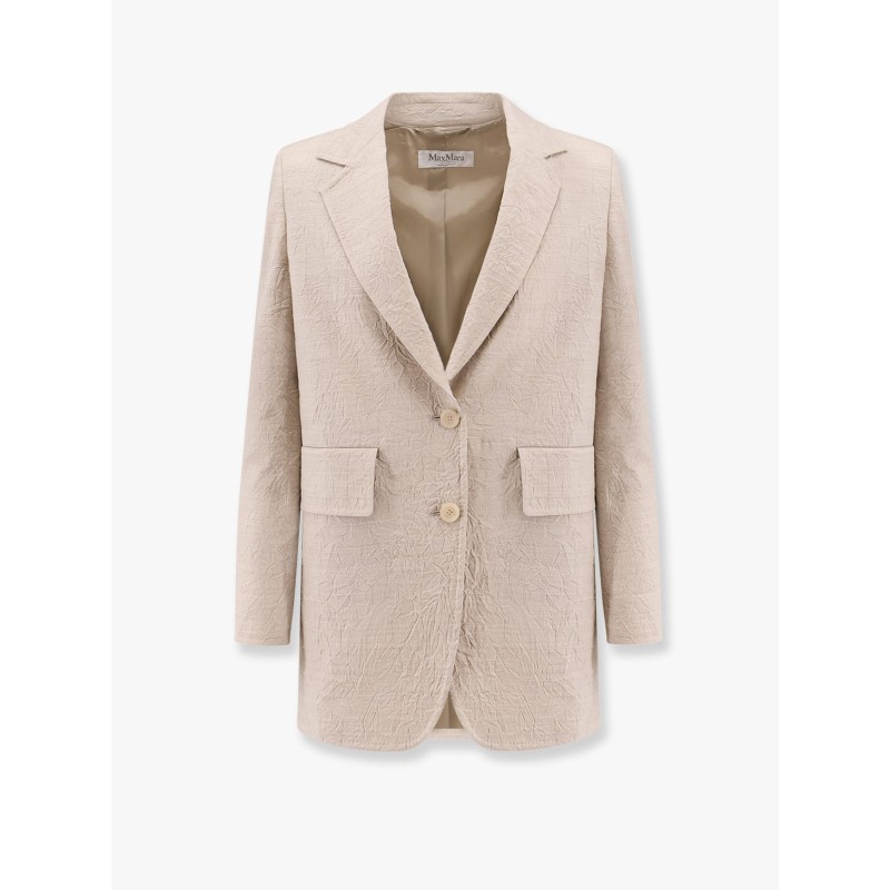 Acacia 1234 max mara sfilata  wool blazer with rippled appearance