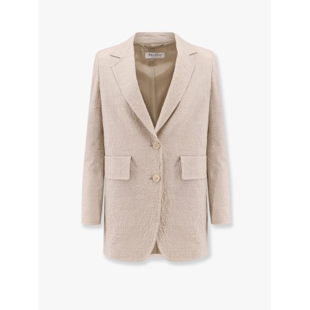Acacia 1234 max mara sfilata  wool blazer with rippled appearance
