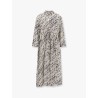 Silk dress with pixelated logo print
