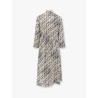 Silk dress with pixelated logo print