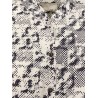 Silk dress with pixelated logo print