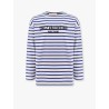 Striped cotton t-shirt with chez valentino paris/rome print