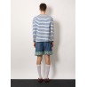 Striped cotton t-shirt with chez valentino paris/rome print