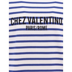 Striped cotton t-shirt with chez valentino paris/rome print