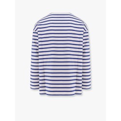 Striped cotton t-shirt with chez valentino paris/rome print