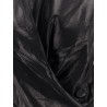 Laminated stretch cotton top with pleated detail