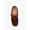 Driver fastaway suede loafer with fringes