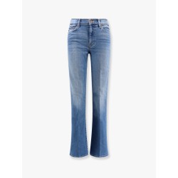 Stretch cotton jeans with flared bottom