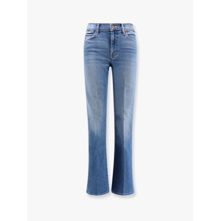 Stretch cotton jeans with flared bottom