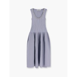 Diamante midi dress with ribbed knit