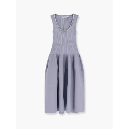 Diamante midi dress with ribbed knit