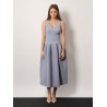 Diamante midi dress with ribbed knit