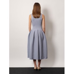Diamante midi dress with ribbed knit