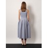 Diamante midi dress with ribbed knit