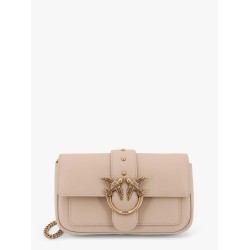 Love one pocket leather shoulder bag with love birds buckle