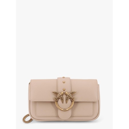 Love one pocket leather shoulder bag with love birds buckle