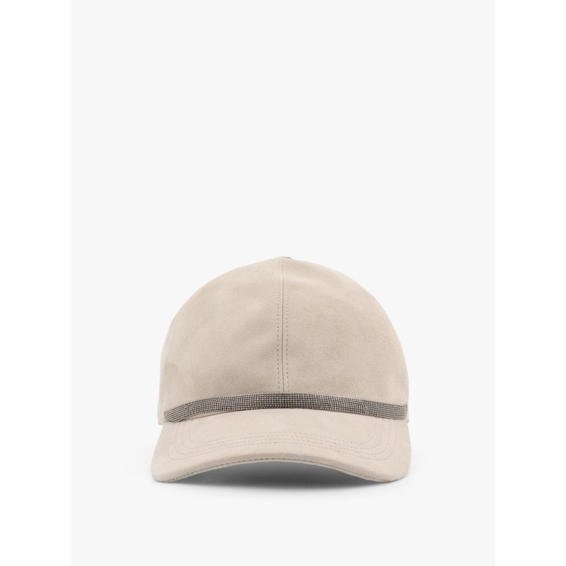 Peaked suede hat