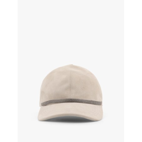 Peaked suede hat