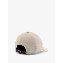 Peaked suede hat