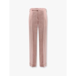 Wool, silk and linen trouser with fold